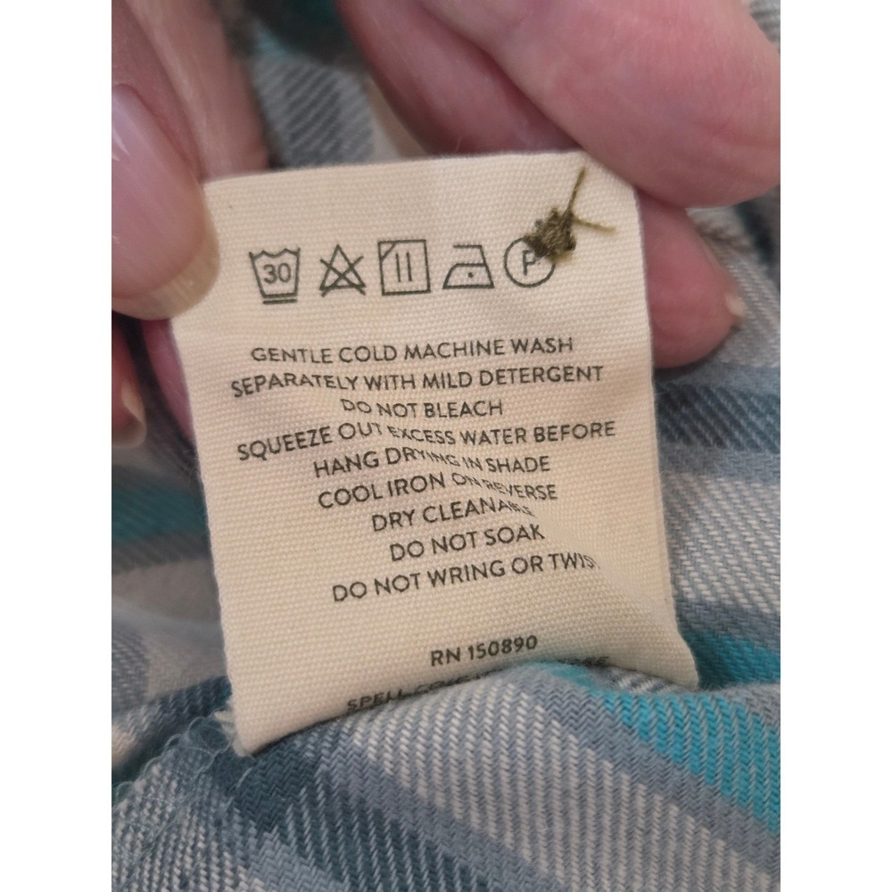 Spell Maverick Flannel XL Sage Plaid Organic Cotton Hemp Button Up Shirt NWT - Picture 14 of 14
